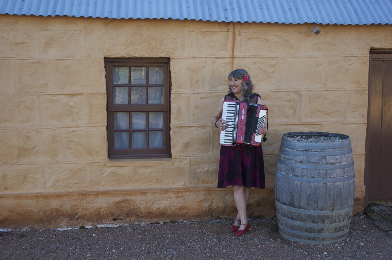 Juanita plays accordion